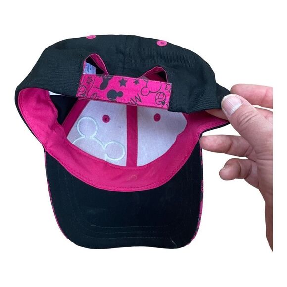 Disney Parks Mickey Mouse Baseball Hat Youth Size Cap Black And Pink - Picture 6 of 7